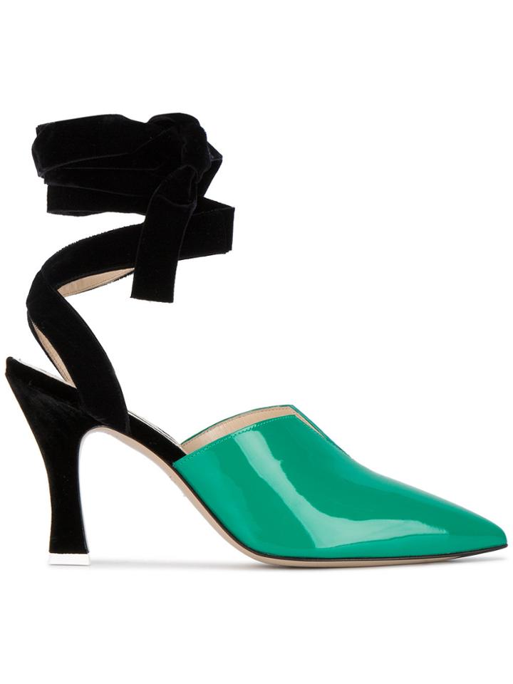Attico Green Patent Leather Olivia 95 Pumps