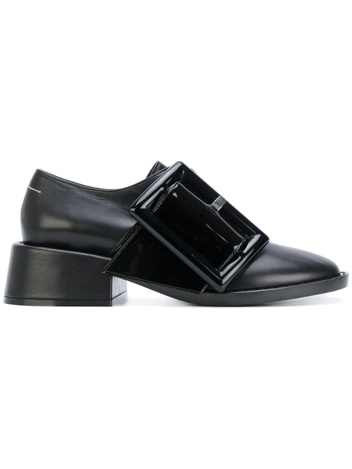 Mm6 Maison Margiela Oversized Buckle Loafers - Black