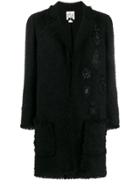 Edward Achour Paris Metallic Thread Tweed Coat - Black