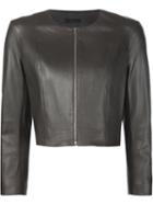 The Row Stanta Jacket, Women's, Size: 8, Black, Lamb Skin/cotton/spandex/elastane