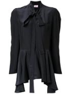 Lanvin Tied Neck Shirt, Women's, Size: 46, Black, Silk/viscose