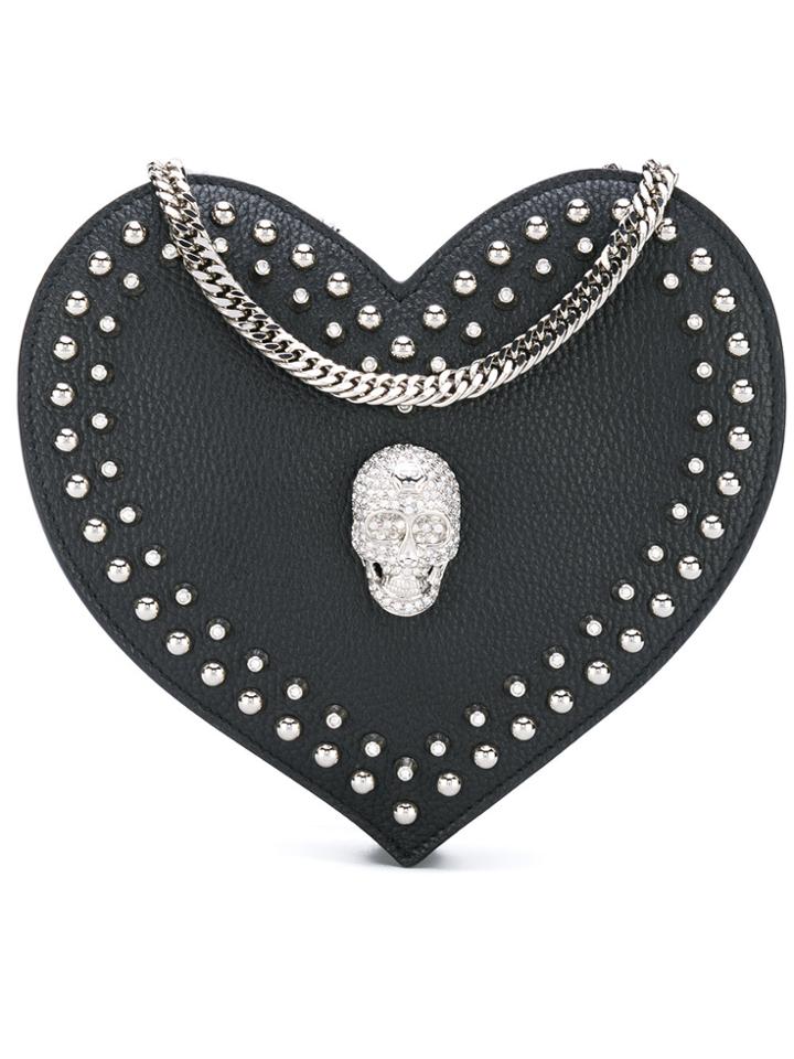 Philipp Plein Heart Shoulder Bag - Black