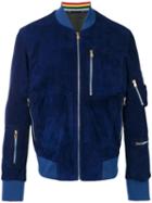 Paul Smith Zip Pocket Bomber Jacket, Men's, Size: Xl, Blue, Suede