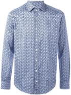 Etro Micro Paisley Print Shirt, Men's, Size: Medium, Blue, Cotton