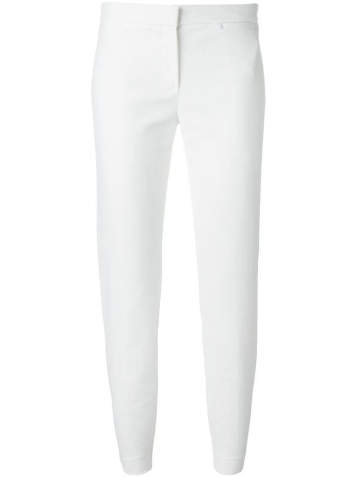 Versace Tapered Trousers, Women's, Size: 40, White, Polyamide/spandex/elastane/cotton