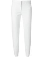 Versace Tapered Trousers, Women's, Size: 40, White, Polyamide/spandex/elastane/cotton