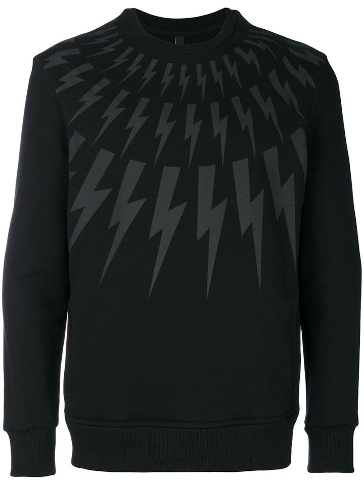 Neil Barrett - Printed Sweatshirt - Men - Cotton/spandex/elastane/viscose - S, Black, Cotton/spandex/elastane/viscose