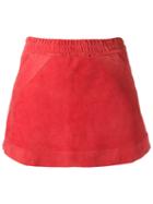 Andrea Bogosian Leather Skorts, Women's, Size: Medium, Red, Chamois Leather