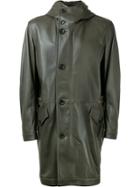 Cerruti 1881 Hooded Leather Coat - Brown