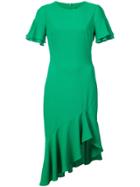 Black Halo Ruffled Asymmetric Dress - Green