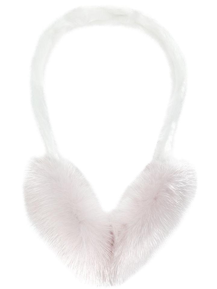 Thom Browne Mink Fur Earmuffs - White
