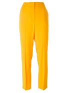 Msgm High Rise Tailored Trousers, Women's, Size: 46, Yellow/orange, Acetate/viscose/polyester