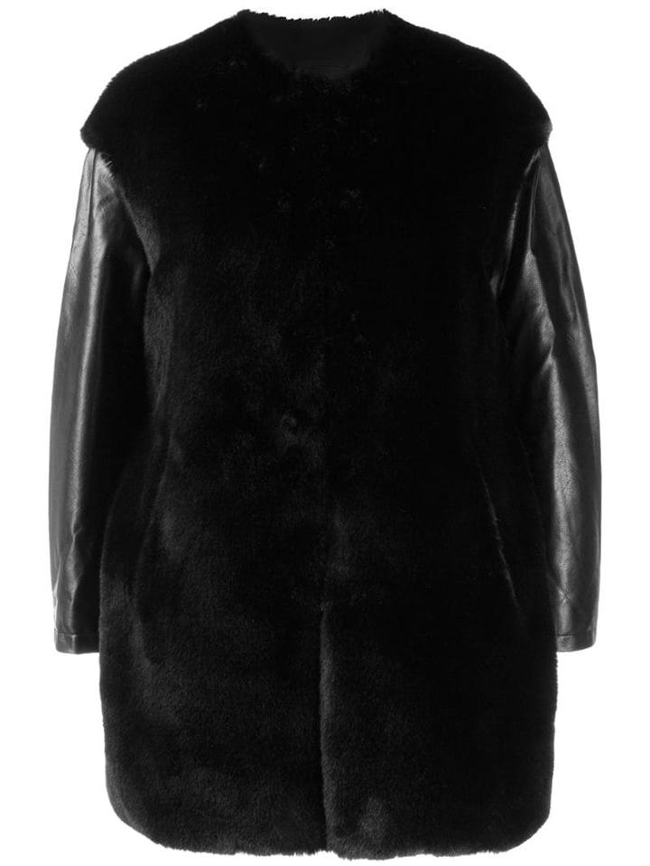 Pinko Faux Fur Boxy Jacket - Black