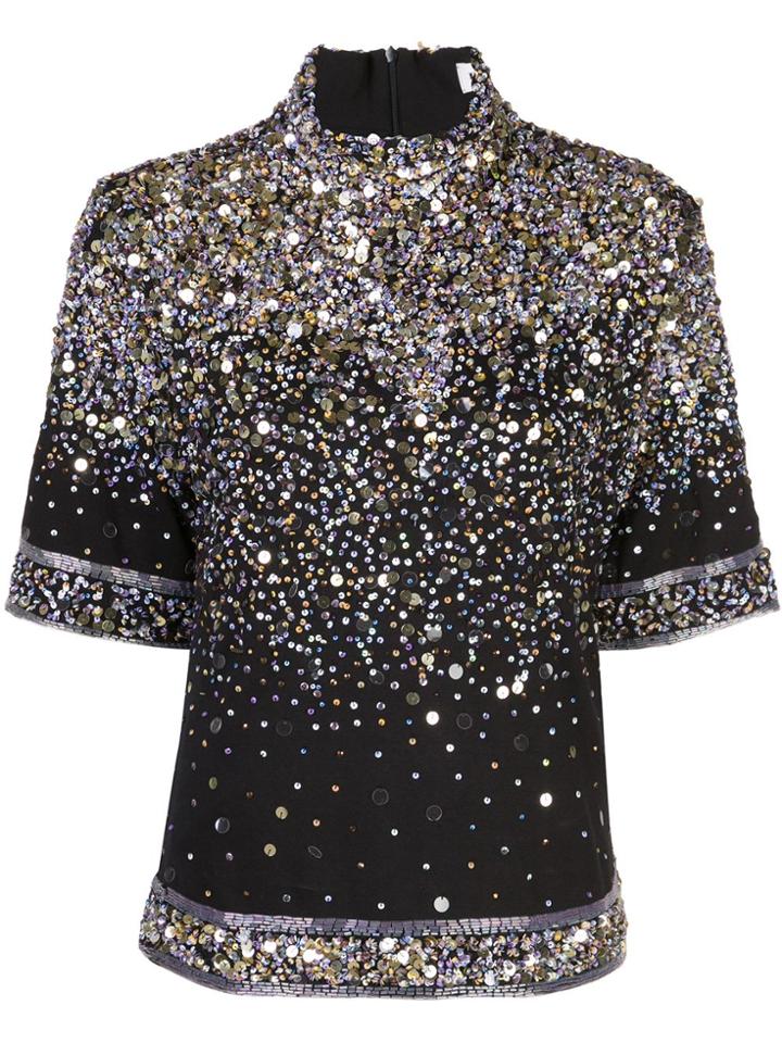 Leonard Petula Beaded Top - Black
