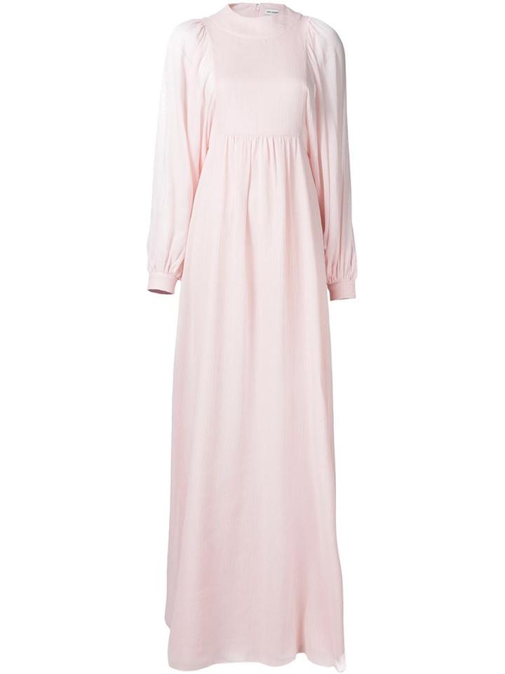 Vika Gazinskaya Gathering Detail Evening Dress, Women's, Size: 38, Pink/purple, Silk/cotton