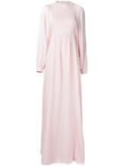 Vika Gazinskaya Gathering Detail Evening Dress, Women's, Size: 38, Pink/purple, Silk/cotton