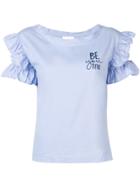 Semicouture Ruffled Sleeves T-shirt - Purple