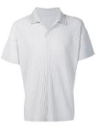 Homme Plissé Issey Miyake Pleated Polo Shrt, Men's, Size: 4, Grey, Recycled Polyester