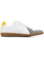 Maison Margiela White And Grey Replica Leather Sneakers