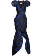 Ronald Van Der Kemp Polka Dot Fitted Gown - Black
