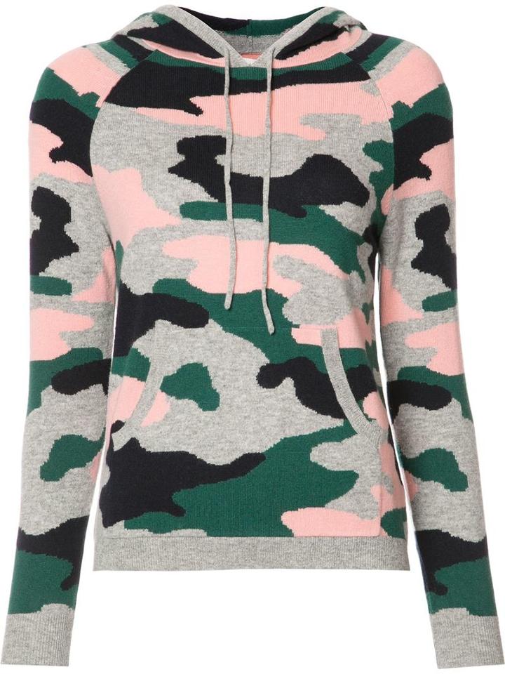 Chinti And Parker Military Print Hoodie, Women's, Size: Xs, Cashmere/mercerized Wool