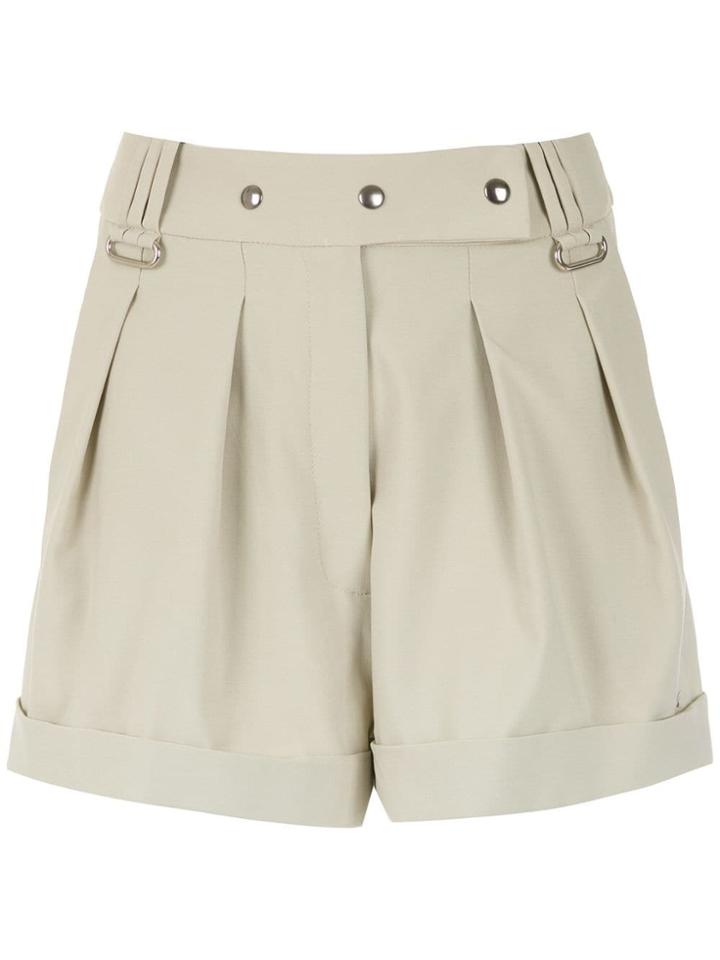 Gloria Coelho Belted Shorts - Neutrals