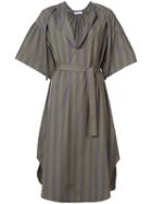 Tome - Striped Belted Dress - Women - Cotton - L, Green, Cotton