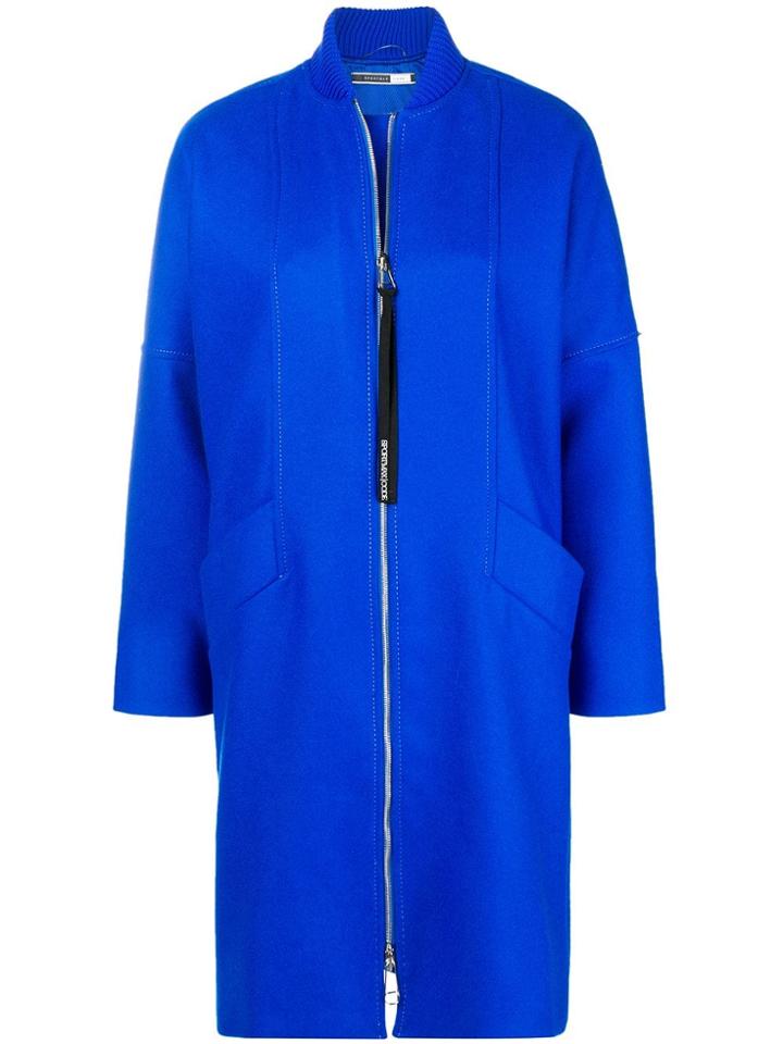 Sport Max Code Zipped Up Coat - Blue
