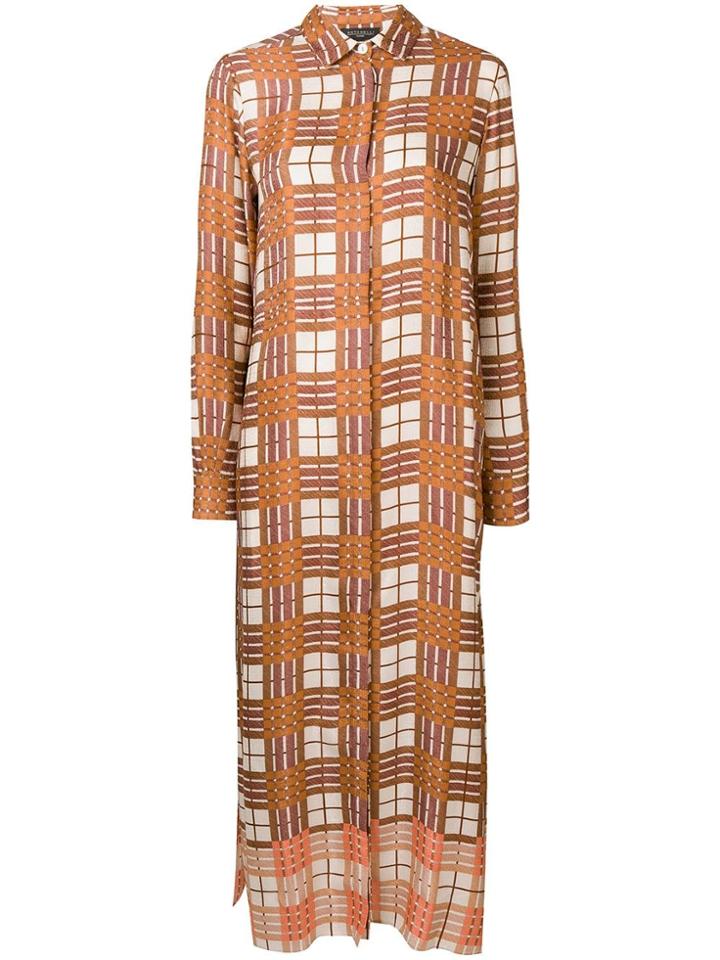 Antonelli Checked Shirt Dress - Brown