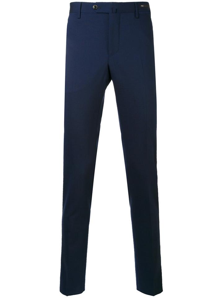 Pt01 - Straight Leg Trousers - Men - Spandex/elastane/virgin Wool - 50, Blue, Spandex/elastane/virgin Wool