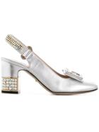 Gucci Embellished Sandals - Silver