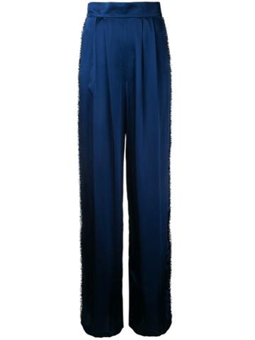 Gwen Salakaia - Flared Trousers - Women - Silk/polyester - 4, Blue, Silk/polyester