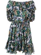 Faith Connexion Printed Off-shoulder Dress