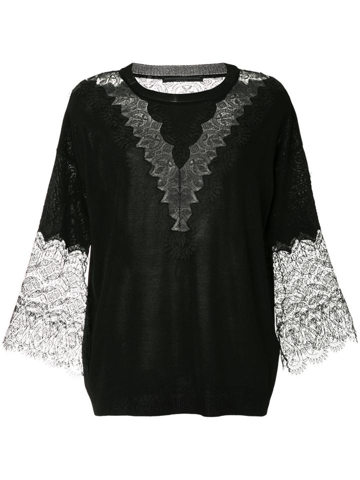 Ermanno Ermanno Lace Inserts Jumper - Black