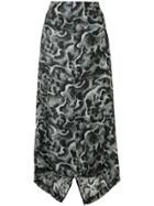 Yohji Yamamoto Vintage Patterned Asymmetric Skirt - Black