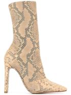 Yeezy Python Printed Chunky Heel Boots - Nude & Neutrals