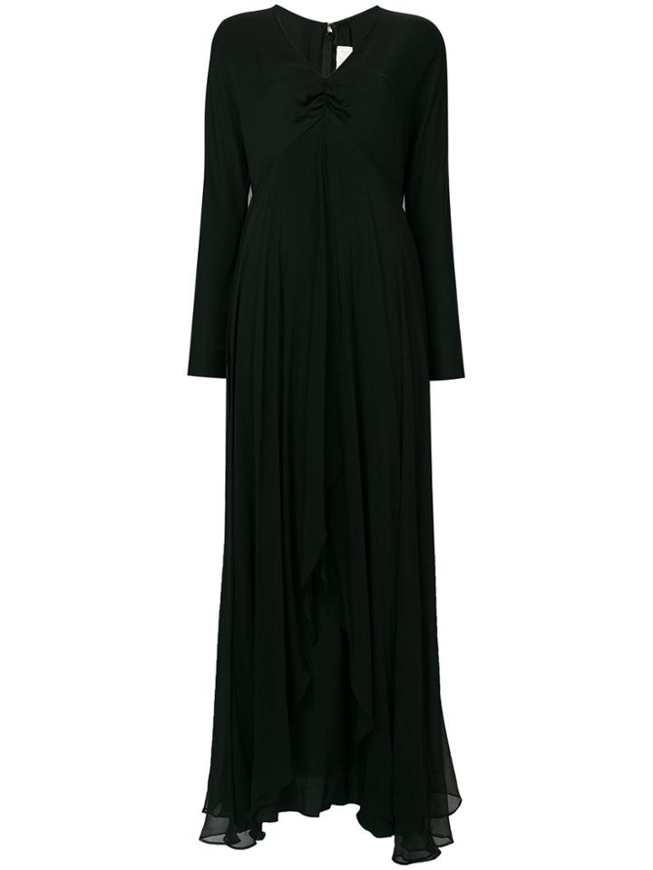 William Vintage Flared Long Cocktail Dress - Black