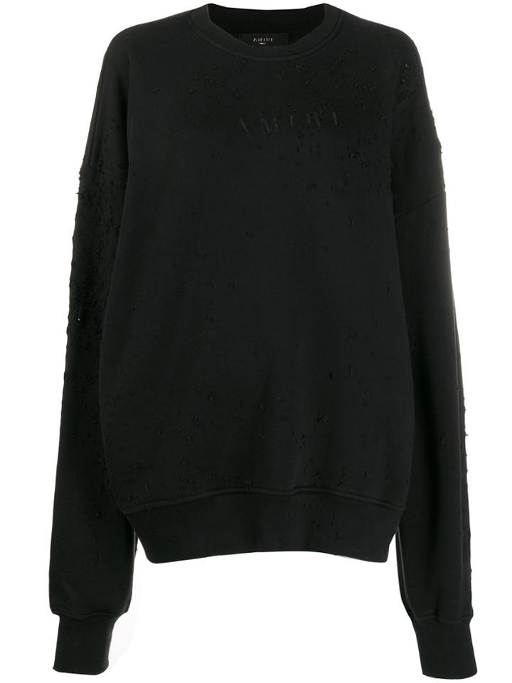 Amiri Distressed Oversized Sweatshirt - Black
