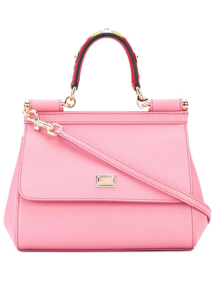 Dolce & Gabbana - Small Sicily Tote - Women - Leather/metal (other) - One Size, Pink/purple, Leather/metal (other)