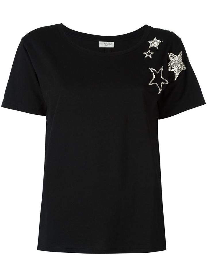 Saint Laurent Star Embellished T-shirt