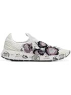 Premiata Floral Embroidered Sneakers - White
