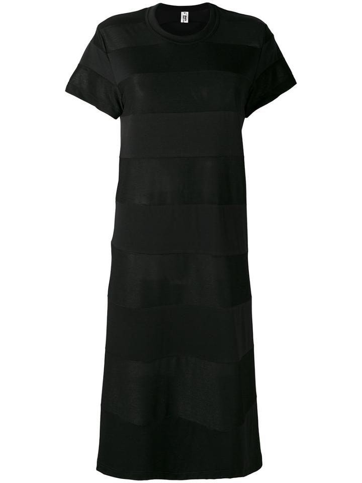 Comme Des Garçons Noir Kei Ninomiya - Mid-length Sheer Panel Dress - Women - Silk/nylon/polyester/rayon - S, Women's, Black, Silk/nylon/polyester/rayon