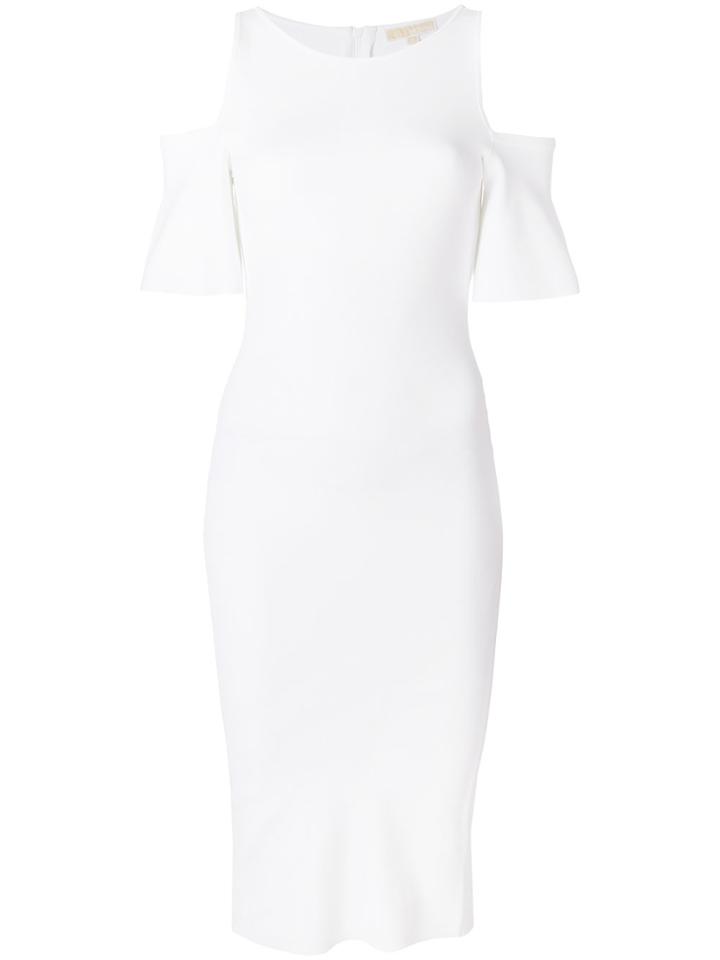 Michael Kors Collection Cold Shoulder Midi Dress - White