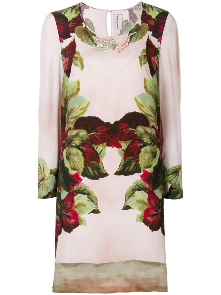 Antonio Marras Embellished Printed Shift Dress - Pink