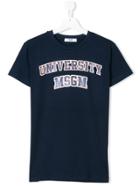Msgm Kids University Logo T-shirt - Blue