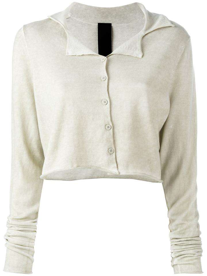 Rundholz Black Label - Cropped Cardigan - Women - Cotton - S, Nude/neutrals, Cotton