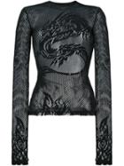 Filles A Papa 'maiko' Semi-sheer Blouse, Women's, Size: 1, Black, Polyamide/spandex/elastane