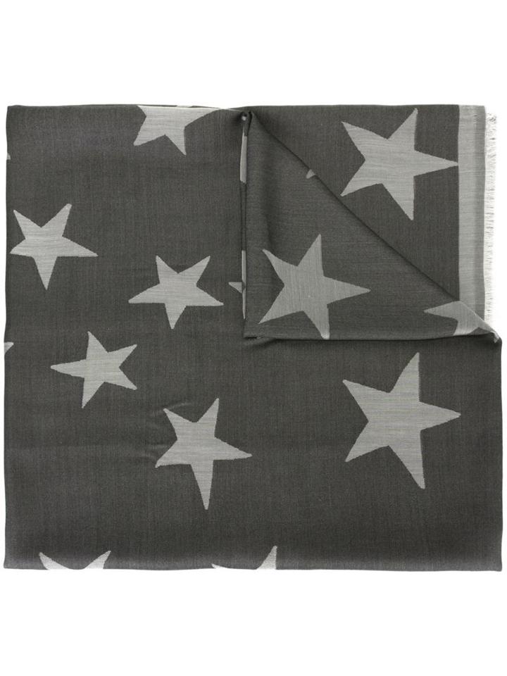 Stella Mccartney Star Print Scarf, Women's, Grey, Silk/modal