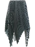 Richard Quinn Asymmetric Pleated Skirt - Black