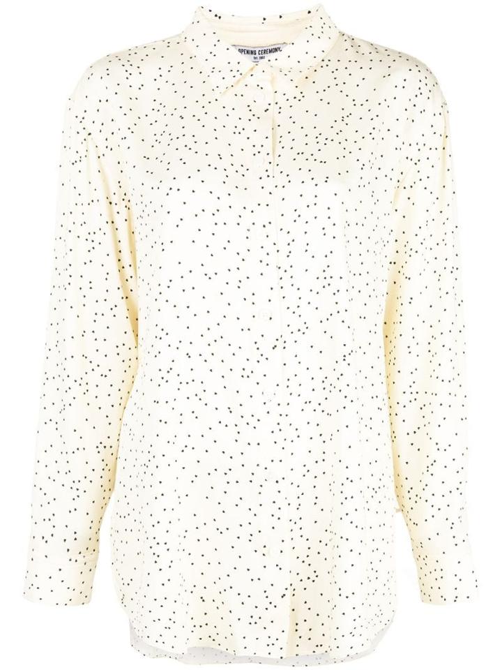 Opening Ceremony Heart Print Long-sleeved Shirt - White